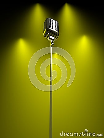 Old fashioned microphone Stock Photo