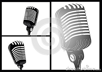 Retro microphone Vector Illustration