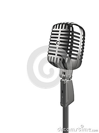 Retro Microphone Cartoon Illustration