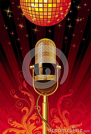 Retro microphone Vector Illustration