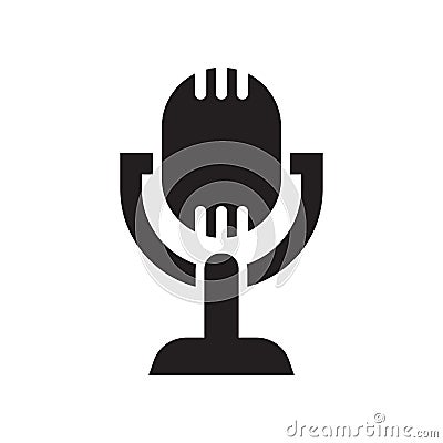 Retro Microphone icon vector sign and symbol isolated on white background, Retro Microphone logo concept Vector Illustration