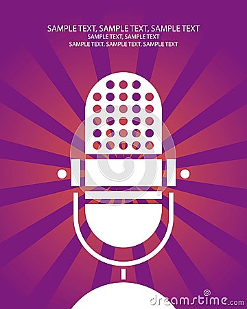 Retro microphone poster Vector Illustration