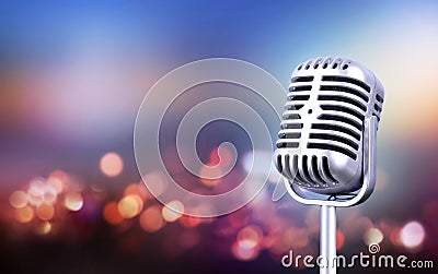 Retro microphone Stock Photo