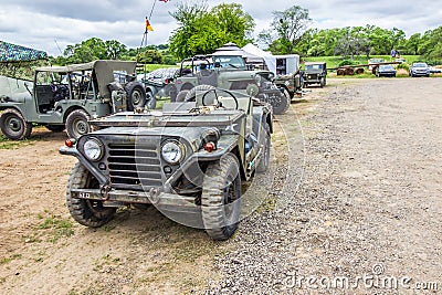 Retro Military Vehicles At Local Event Stock Photo