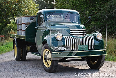 Retro Mint condition Antique Chevy Chevrolet pick up truck from 1946 Editorial Stock Photo