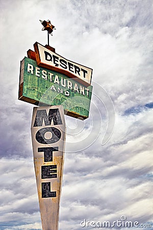 Retro Motel Sign Stock Photo