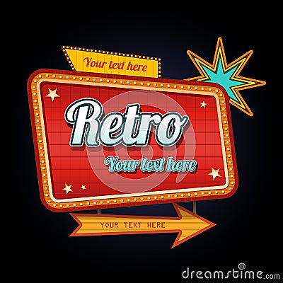 Retro motel sign with copyspace Vector Illustration