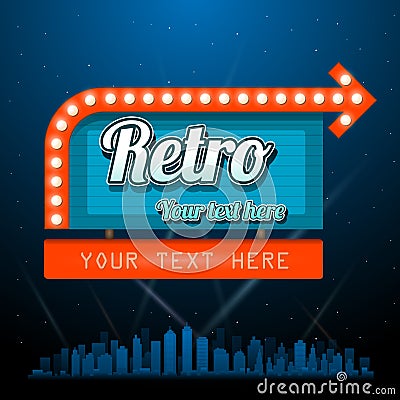 Retro motel sign with copyspace Vector Illustration