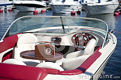 Retro motor boat Stock Photo