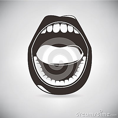 Retro mouth Stock Photo