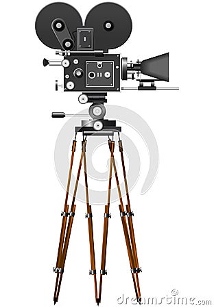 Retro Movie Camera Vector Illustration