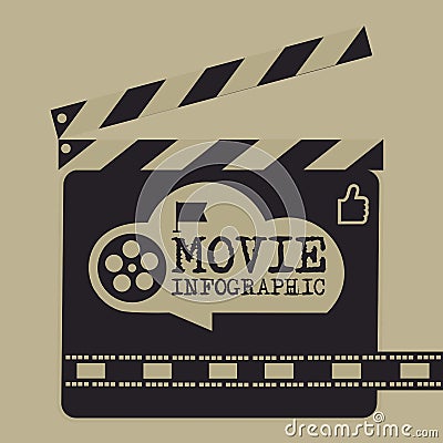 Retro movie template, media player, flat design, illustration, modern style, , concept, icons,digital, online, advertising Cartoon Illustration