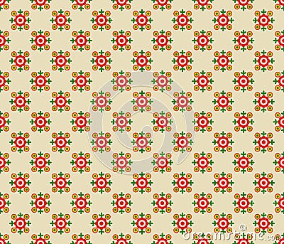 Retro Multicoloured Naive Floral Daisy vector seamless pattern isolated on white. Groovy flower background. Scandinavian Stock Photo