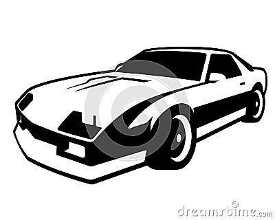 Retro muscle car vector illustration on white Vector Illustration