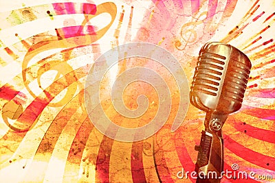 Retro music background Stock Photo