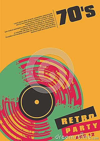 Retro music party conceptual poster design Vector Illustration