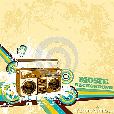 Retro Musical Background Vector Illustration