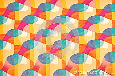 Retro muted colors abstract checkerboard pattern grainy texture background Stock Photo