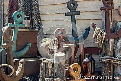 Retro navigation decoration objects Stock Photo