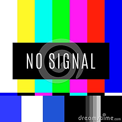 Retro no signal tv test screen Vector Illustration
