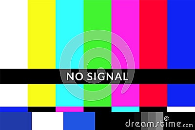 Retro no signal tv test screen pattern chart Vector Illustration