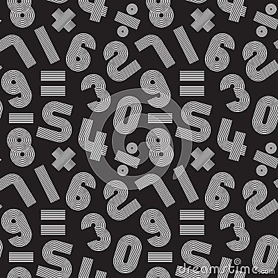 Retro numbers pattern 6 Vector Illustration