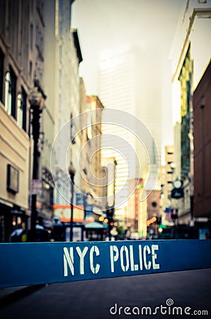 Retro NYC Crime Scene Stock Photo