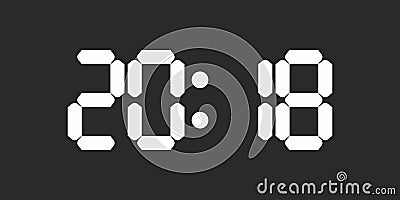 Retro old digital watch clock display numbers background vector Vector Illustration