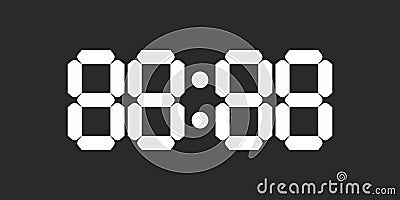 Retro old digital watch clock display numbers background vector Vector Illustration