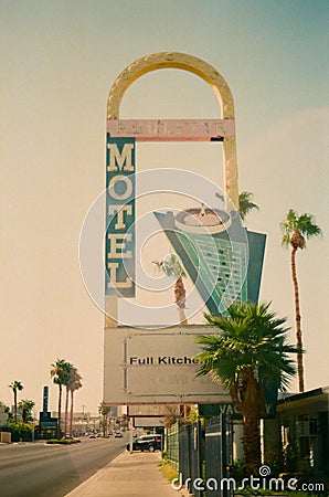 Retro Old Las Vegas Motel Sign Nevada Editorial Stock Photo