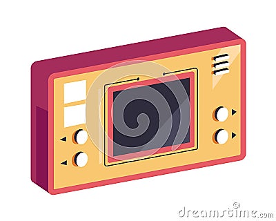 Retro old school PSP gadget with buttons for games Vector Illustration