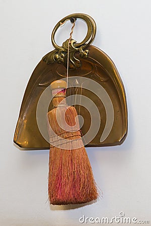 Decorative small broom and a dustpan Stock Photo