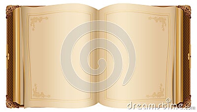 Retro open book with blank pages Vector Illustration