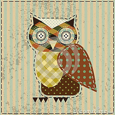 Retro owl Vector Illustration