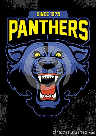 Retro panther mascot design Vector Illustration
