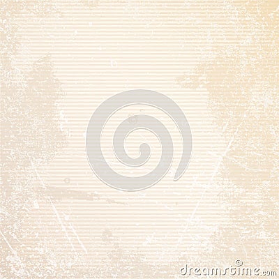 Retro Paper Background Horizontal Lines Scratches And Stains Beige Vector Illustration