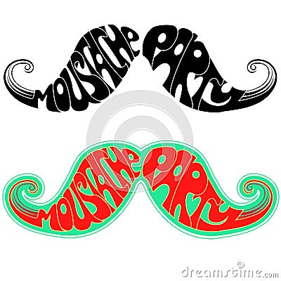 Retro party Moustaches.Vector illustration isolate Vector Illustration