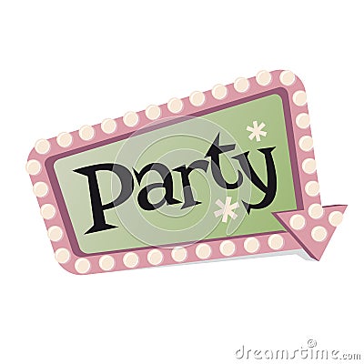Retro party sign Vector Illustration