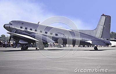 Retro Passenger Plane Stock Photo