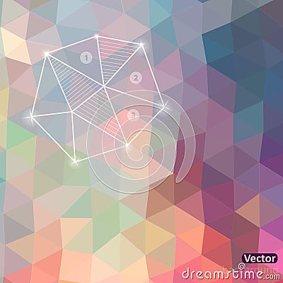 Retro pattern of geometric shapes. Triangle colorful mosaic back Vector Illustration