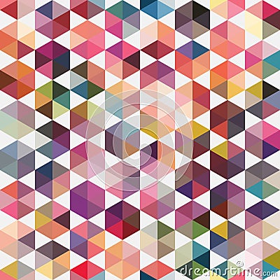 Retro pattern of geometric shapes. Triangle colorful mosaic back Vector Illustration