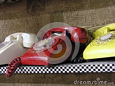 Retro Phones Stock Photo