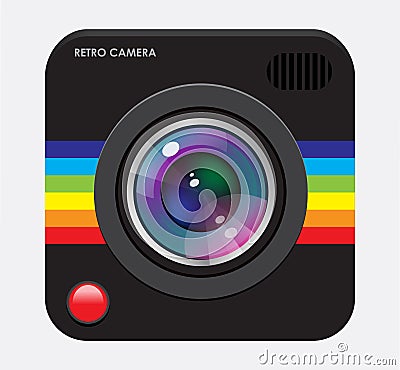 Retro photo camera icon Vector Illustration