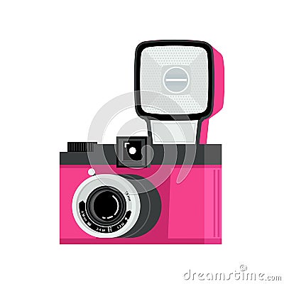 Retro photo camera Cartoon Illustration