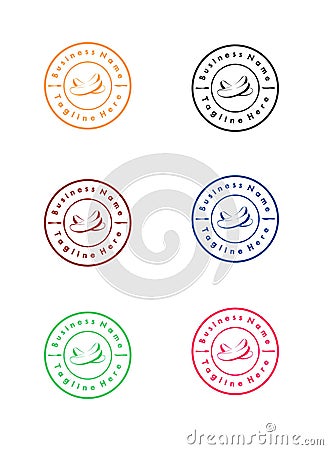 Retro pickle logo template with various color option. restaurant theme template. Vector Illustration