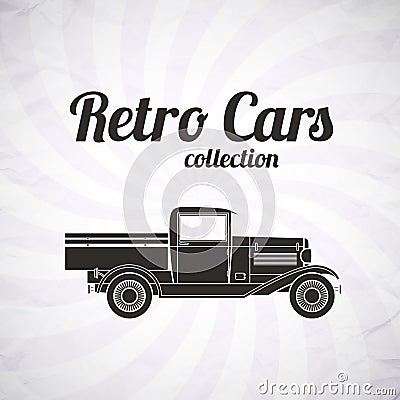 Retro pickup, truck car, vintage collection Vector Illustration