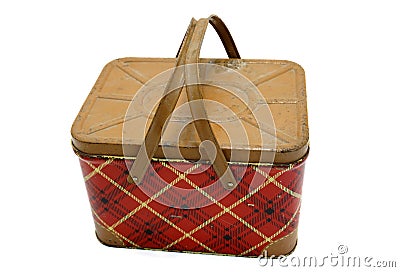 Retro picnic basket Stock Photo