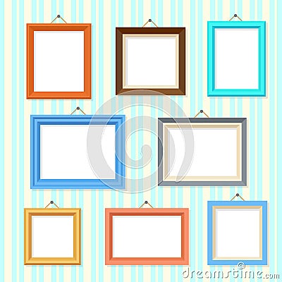 Retro picture image cartoon frames vector set Vector Illustration