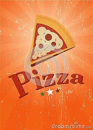 Retro pizza affiche Stock Photo