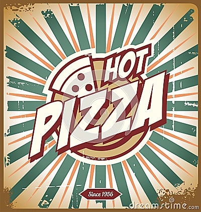 Retro pizza sign Vector Illustration